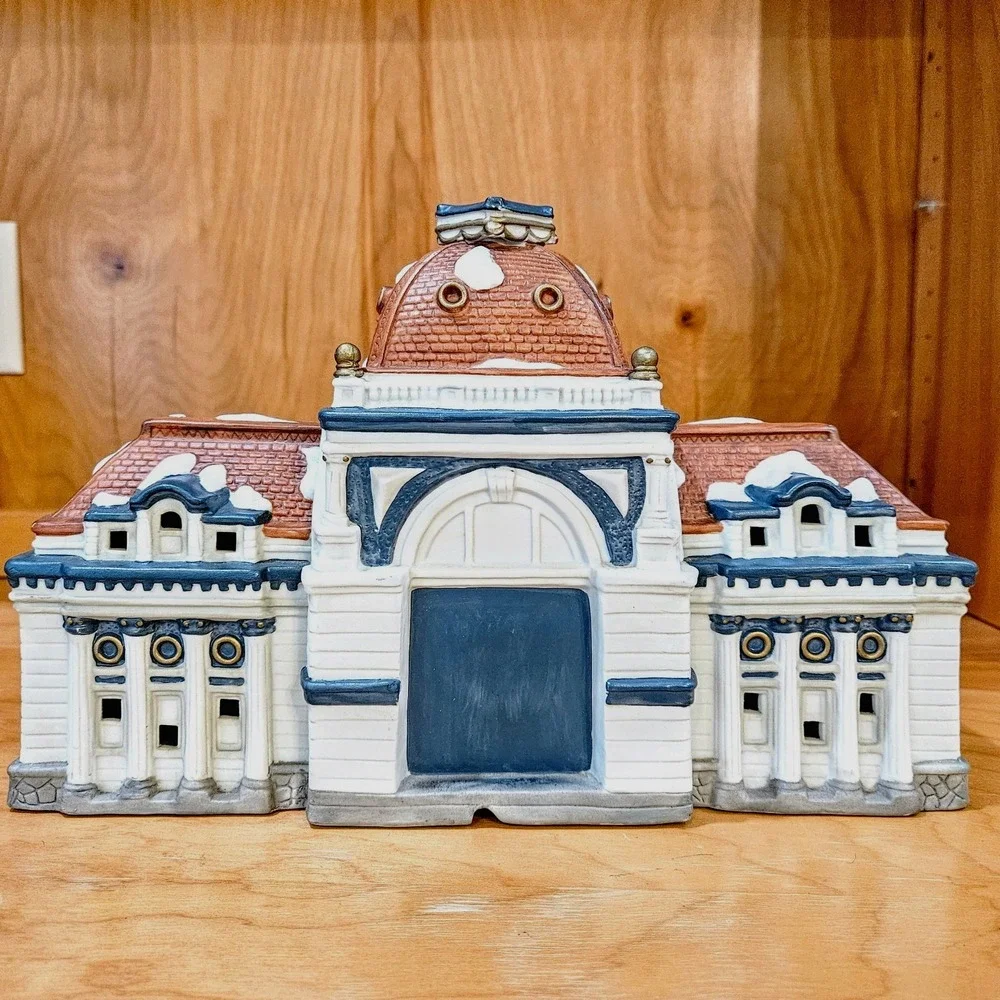 Mervyn's Village Square Museum Lighted New Cord Ltd Ed 1994 Christmas Box/Styro